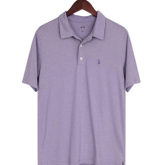 Izod Men's Golf Purple and White Striped Three-Button Polo Sz Large Lightweight - Picture 1 of 2